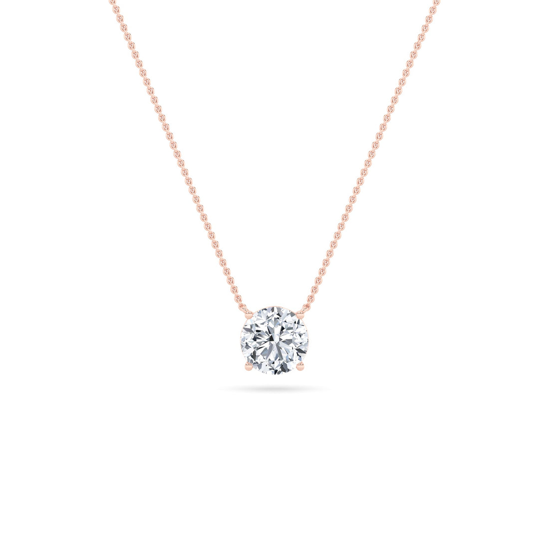 14K Rose Gold 2ctw F+VS+ Lab Diamond Pendant