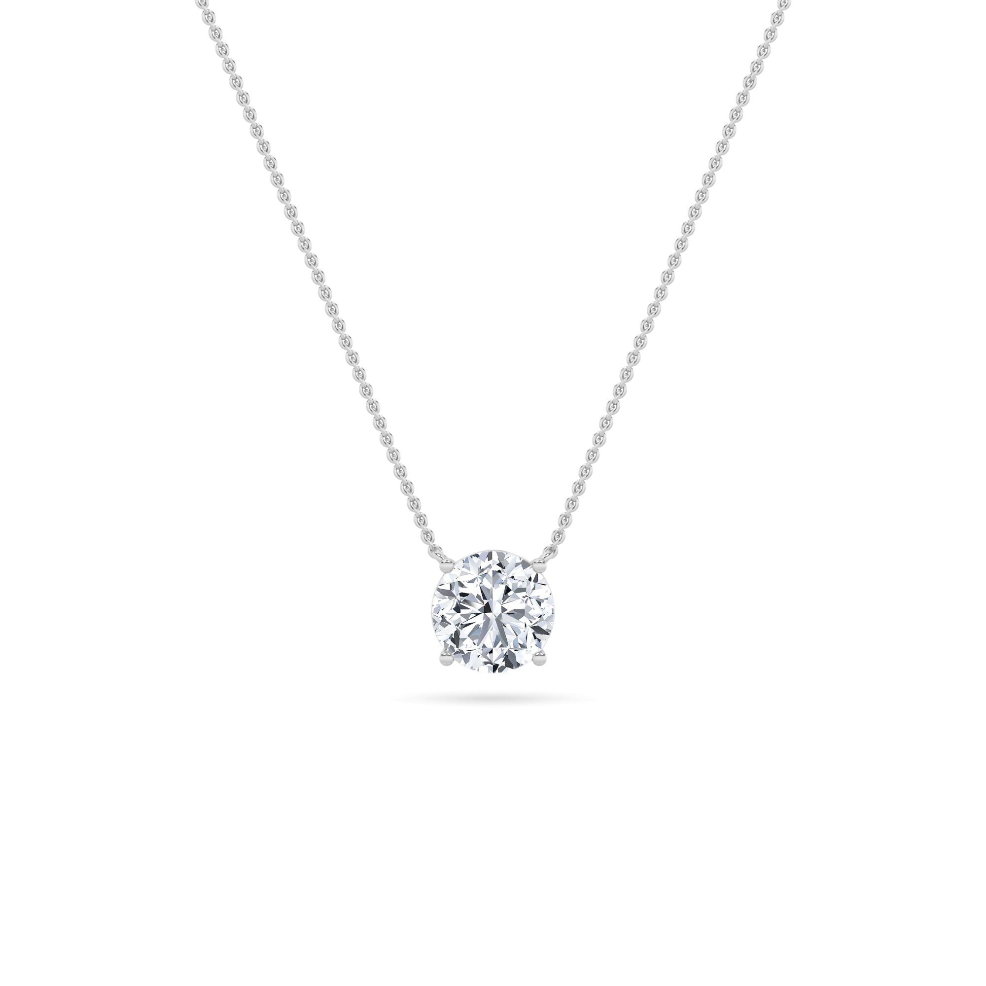 14K White Gold 2ctw Lab Diamond Pendant Necklace