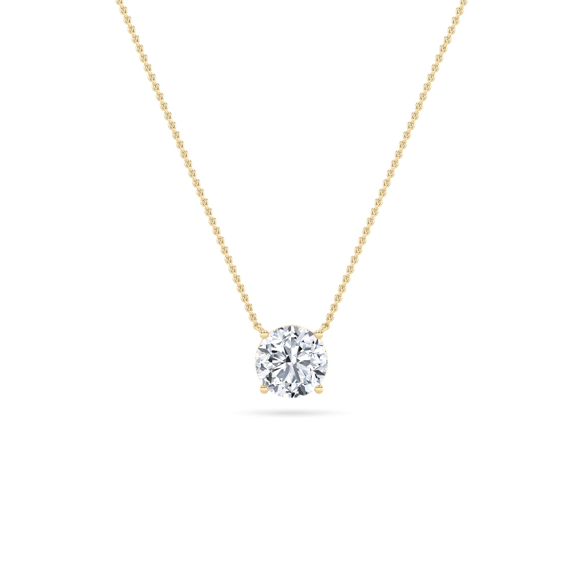 14K Yellow Gold 1ctw Lab Diamond Pendant Necklace