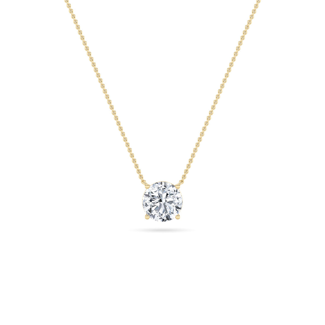 14K Yellow Gold 1ctw Lab Diamond Pendant Necklace