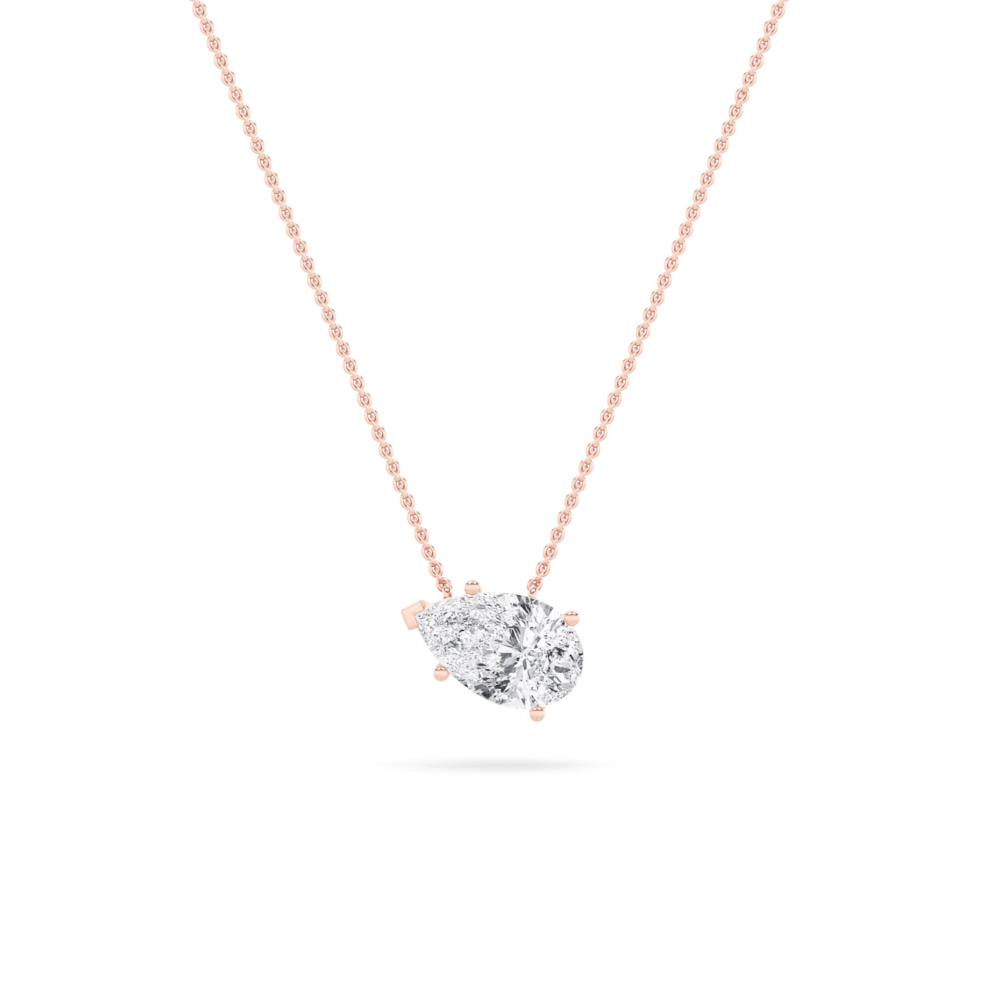 14K Rose Gold Lab Diamond Pendant 1ctw
