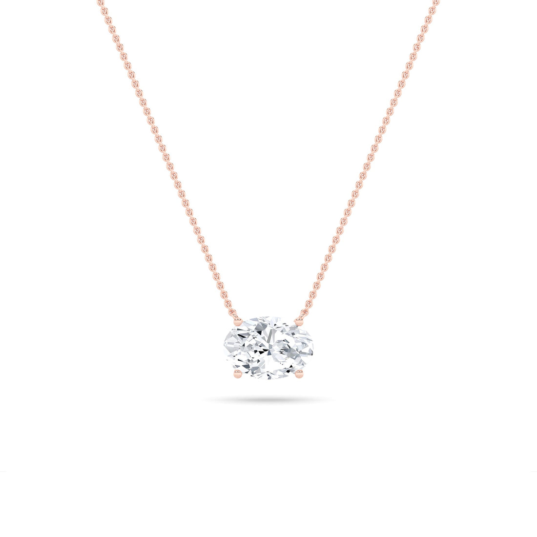 14K Rose Gold 2ctw Oval Lab Diamond Pendant