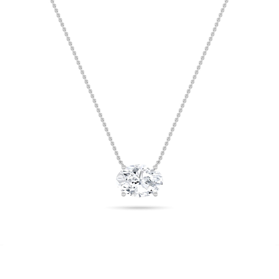 14K White Gold 2ct Oval Lab Diamond Pendant