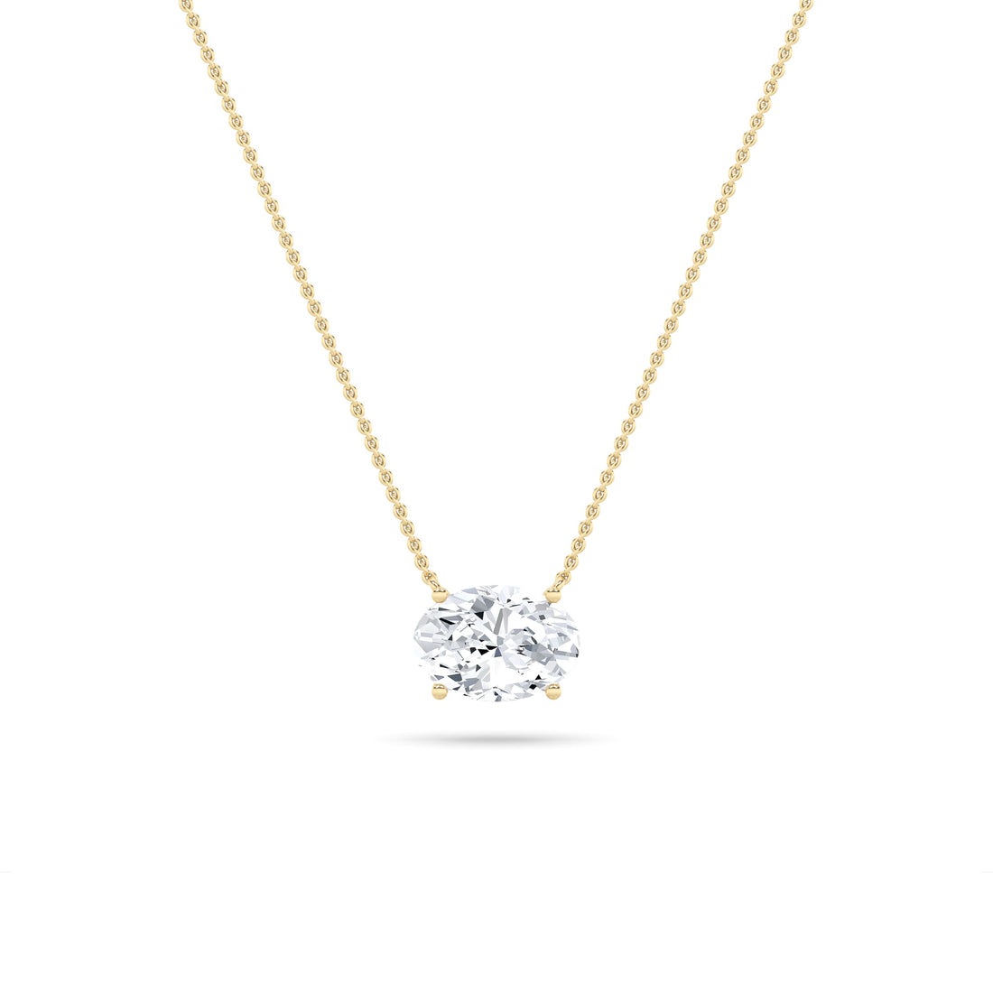 14K Yellow Gold Lab Diamond Oval Pendant 1ctw