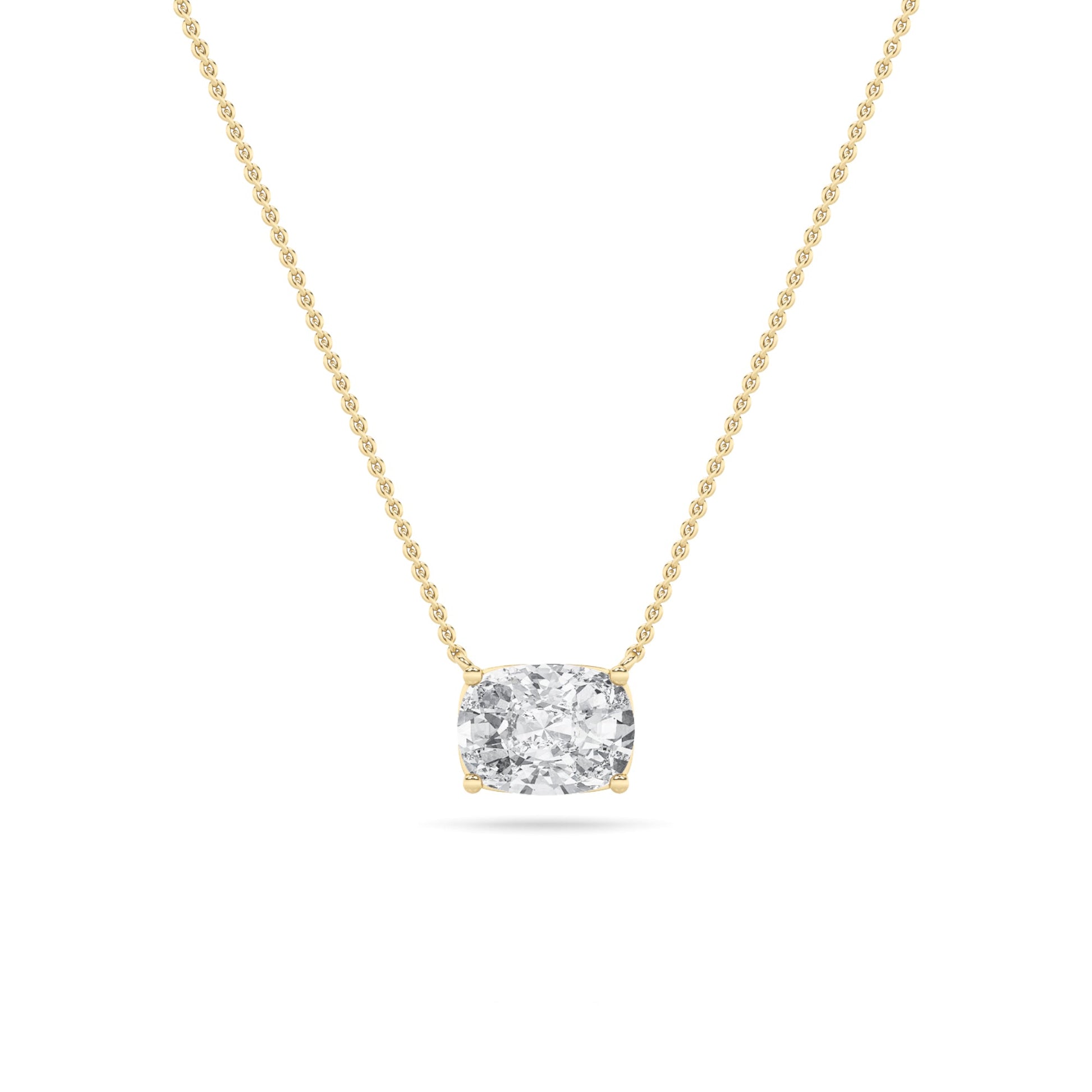 Radiant 1ctw F+ VS Lab Diamond Yellow Gold Pendant