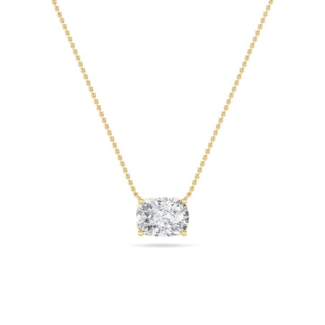 Radiant 1ctw F+ VS Lab Diamond Yellow Gold Pendant