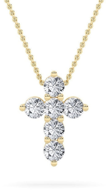 14K Yellow Gold Lab Diamond Pendant 1.5ctw F+ VS+