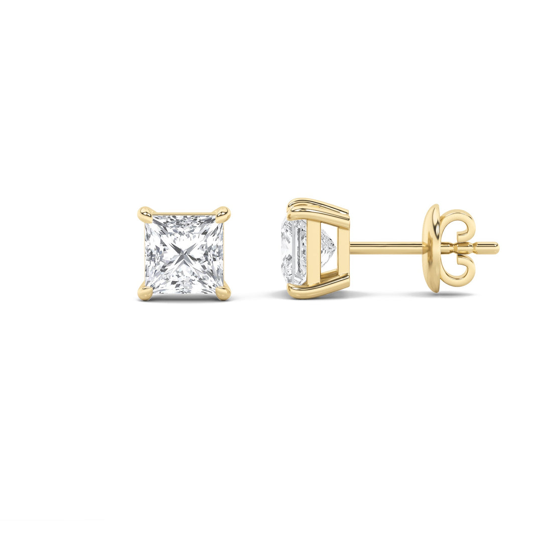 14K Yellow Gold 1.1ctw Lab Diamond Precision Stud Earrings