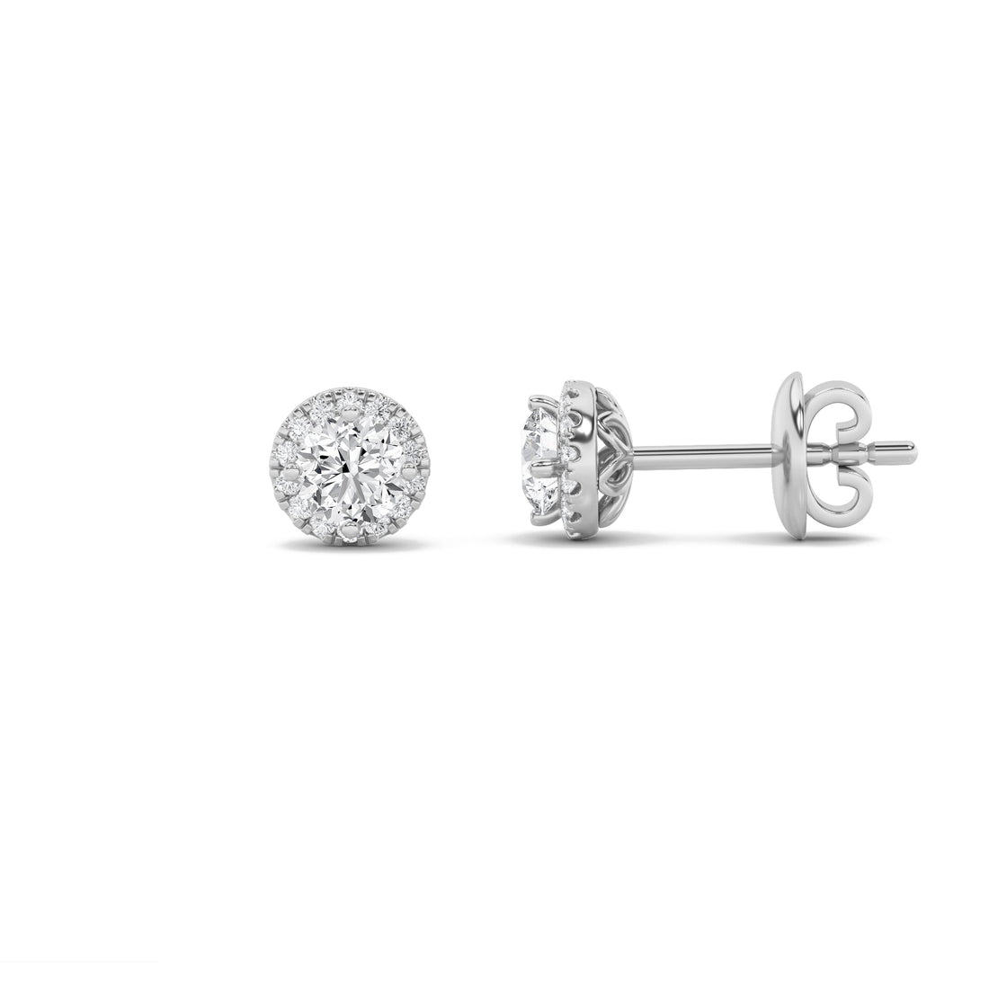 14K White Gold 1ctw Lab Diamond Stud Earrings