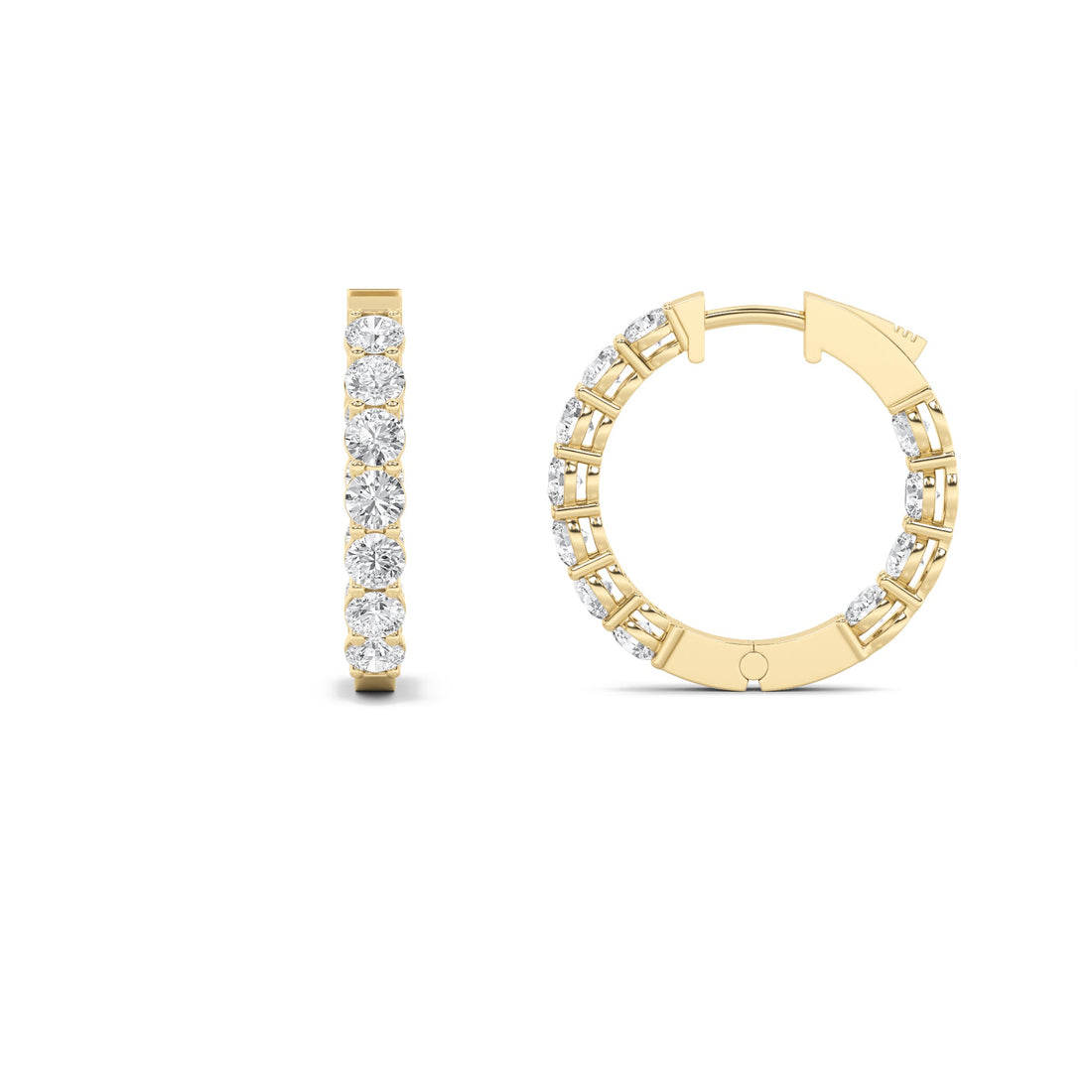 14K Yellow Gold 4ctw Lab Diamond Stud Earrings