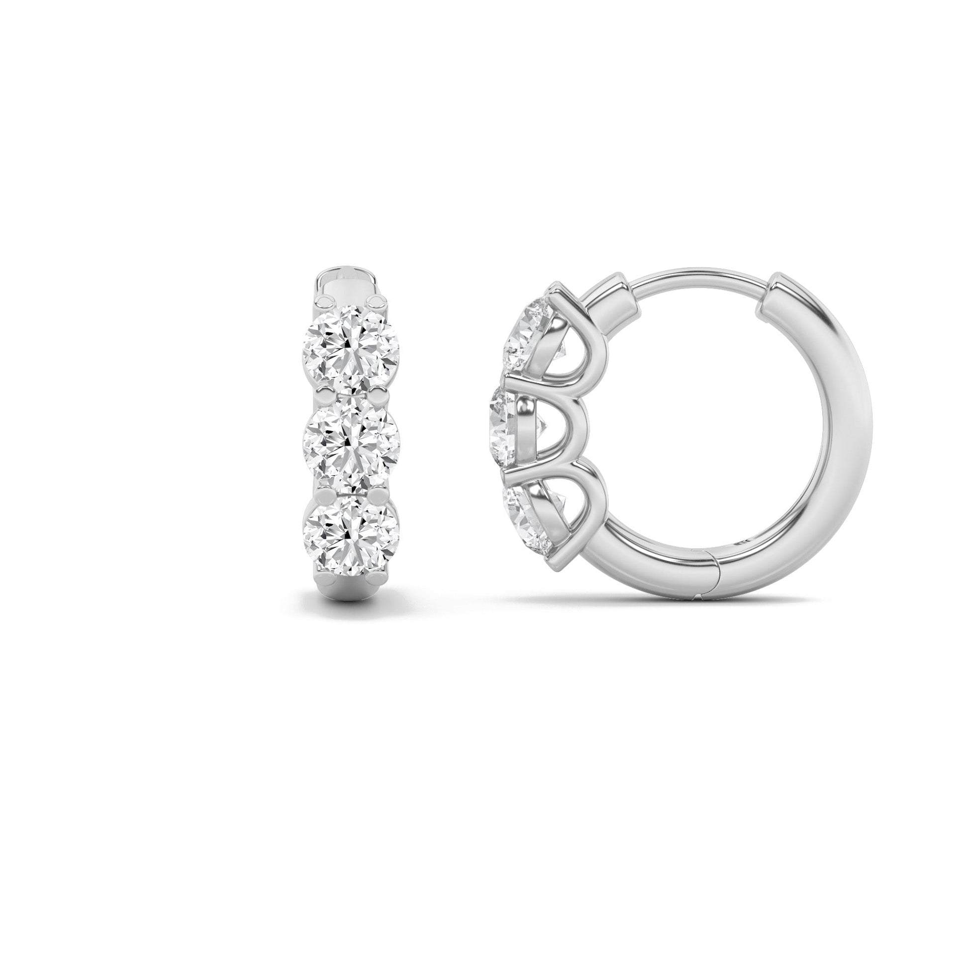 14K White Gold 3.4ctw Oval Lab Diamond Studs