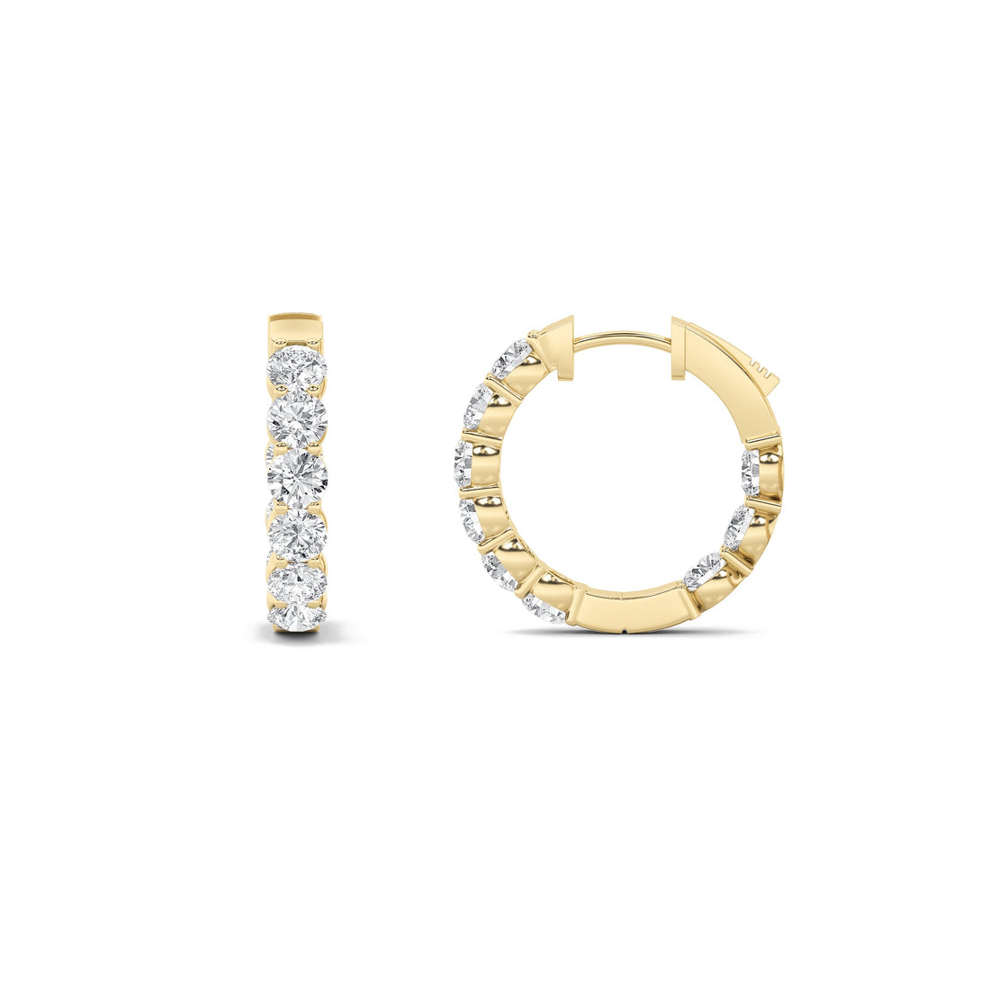 14K Yellow Gold 3ctw Lab Diamond Stud Earrings