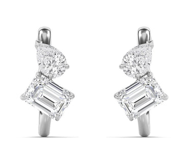 14K White Gold 3ctw Lab Diamond Stud Earrings