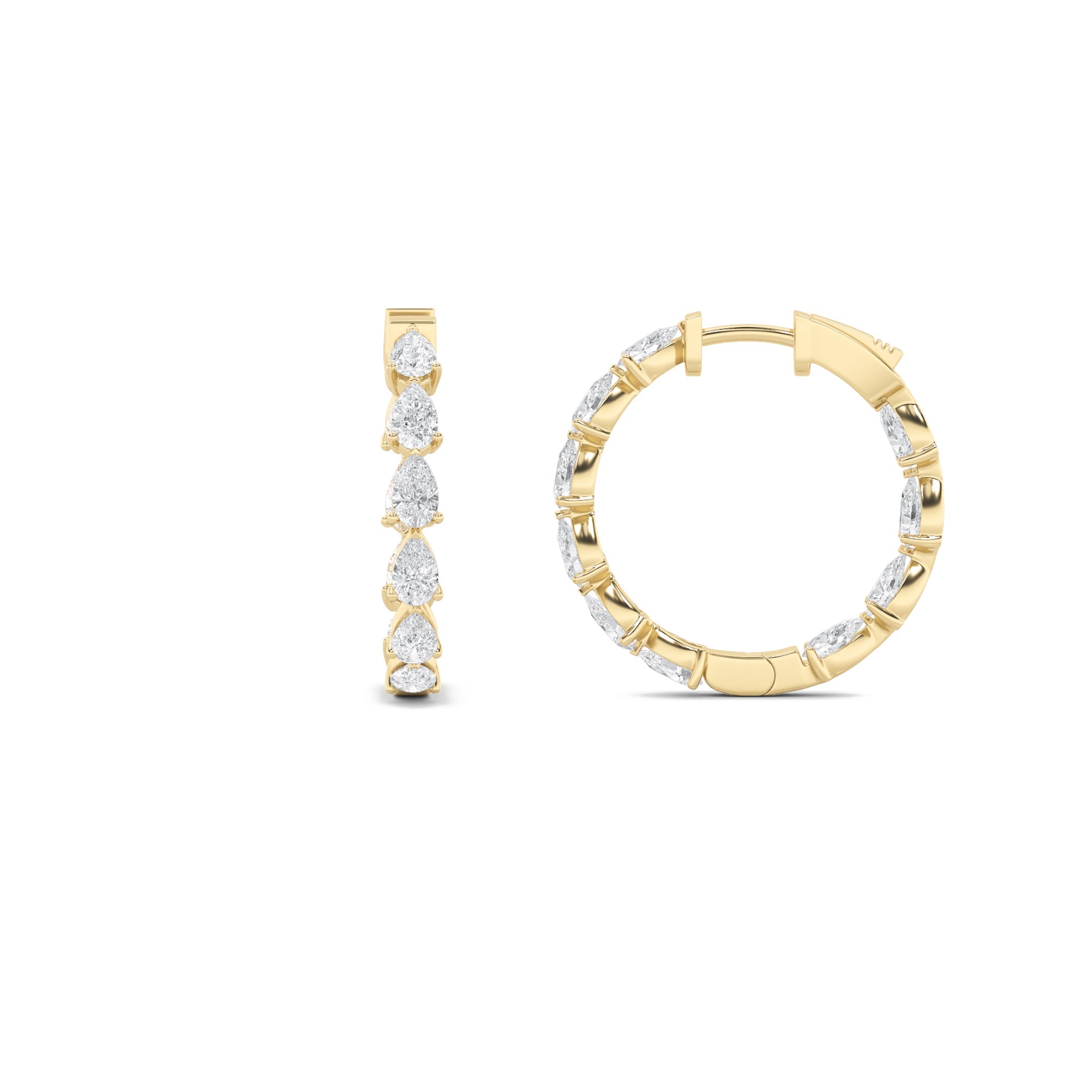 14K Yellow Gold 4ctw Lab Diamond Pave Stud Earrings