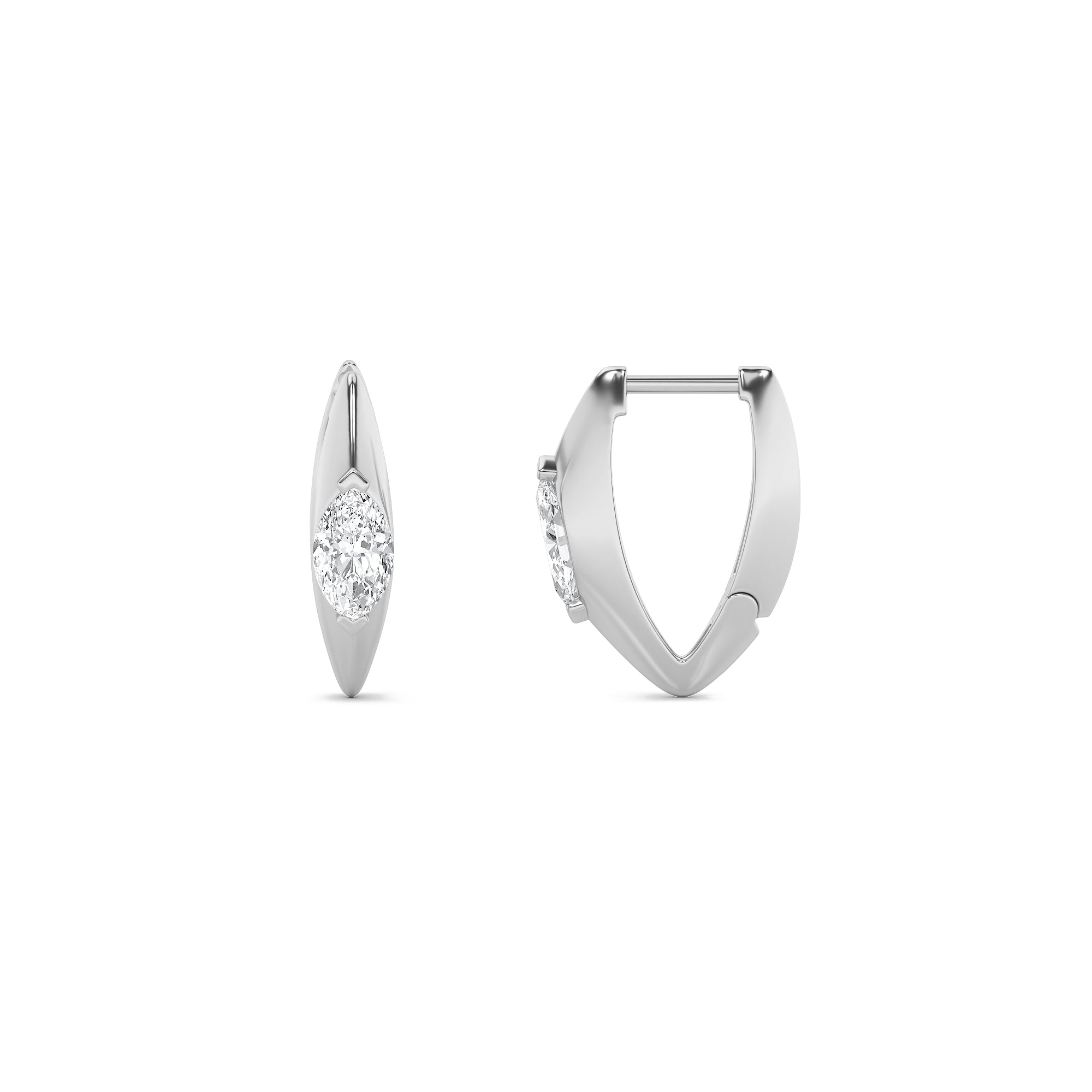 14K White Gold 1ctw Lab Diamond Marquise Stud Earrings