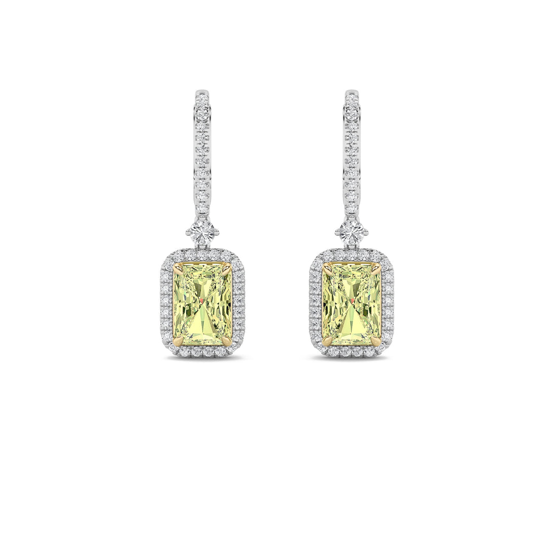 14K WY Lab Diamond Radiant Stud Earrings 4.8ctw