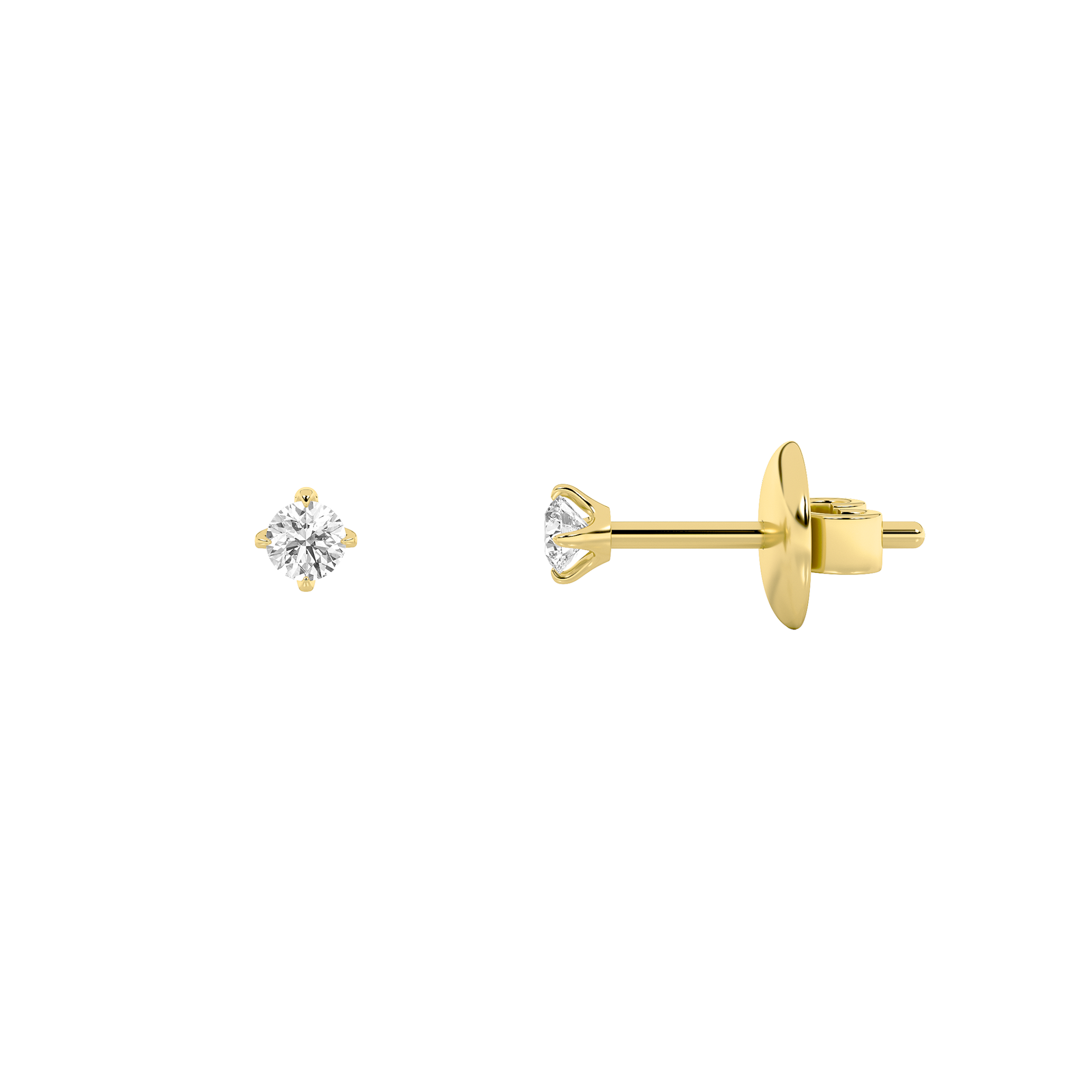 14K Yellow Gold 2ctw Lab Diamond Stud Earrings