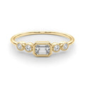LAB GROWN DIAMOND 5 STONE FASHION RING WITH EMERALD CUT CENTER