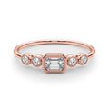 LAB GROWN DIAMOND 5 STONE FASHION RING WITH EMERALD CUT CENTER