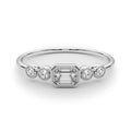 LAB GROWN DIAMOND 5 STONE FASHION RING WITH EMERALD CUT CENTER